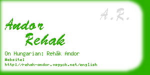 andor rehak business card